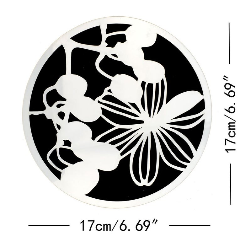 Hyamass 8-Pack Floral Painting Stencils - Round Hollow-Out Reusable Craft Stencils for DIY Wall Art, Canvas, & Fabric Decoration - Image 2